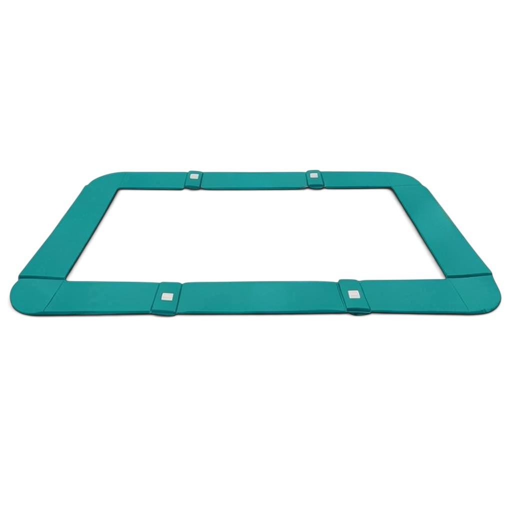 UK Gym Pits teal PVC trampoline frame pads with velcro straps for 77 and 77a models