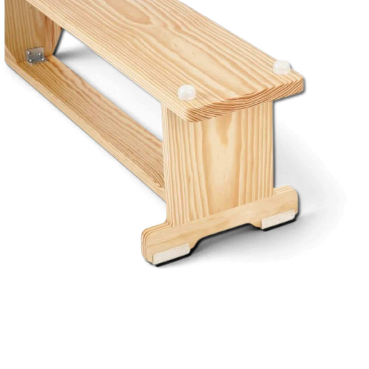 UK Gym Pits traditional wooden balance bench made from kiln dried pine with non-slip rubber feet and top buttons.