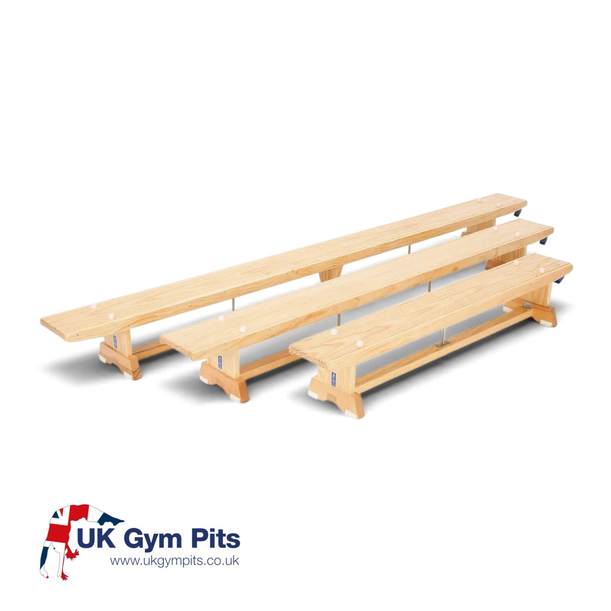 UK Gym Pits traditional wooden balance benches in three different lengths made from kiln dried pine with rubber feet.