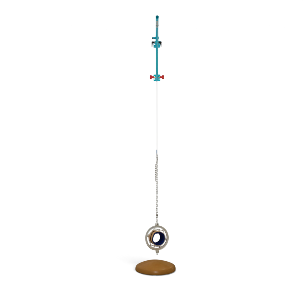 UK Gym Pits wall mountable gymnastics training mushroom with adjustable spotting belt and powder coated steel frame.