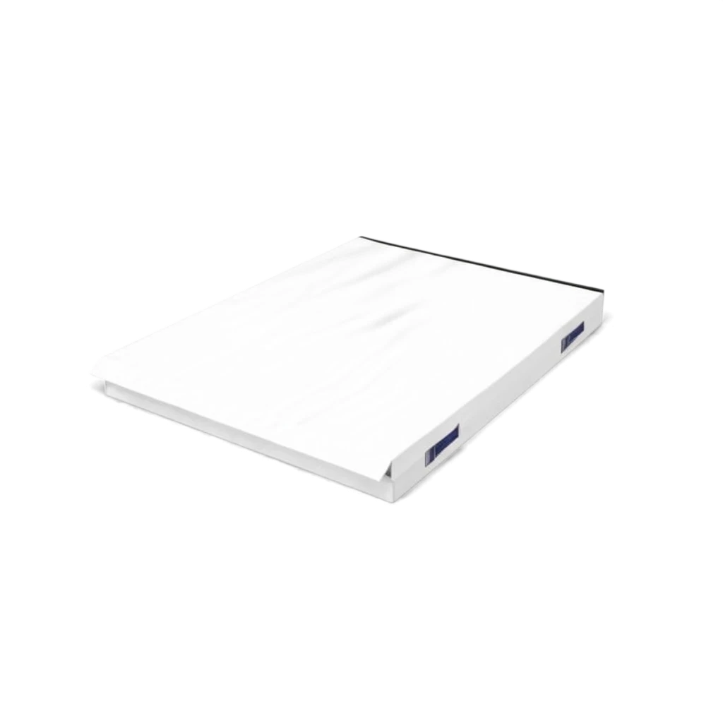 UK Gym Pits white connecting safety mat with shock-absorbing foam, heavy-duty handles, and anti-slip base.
