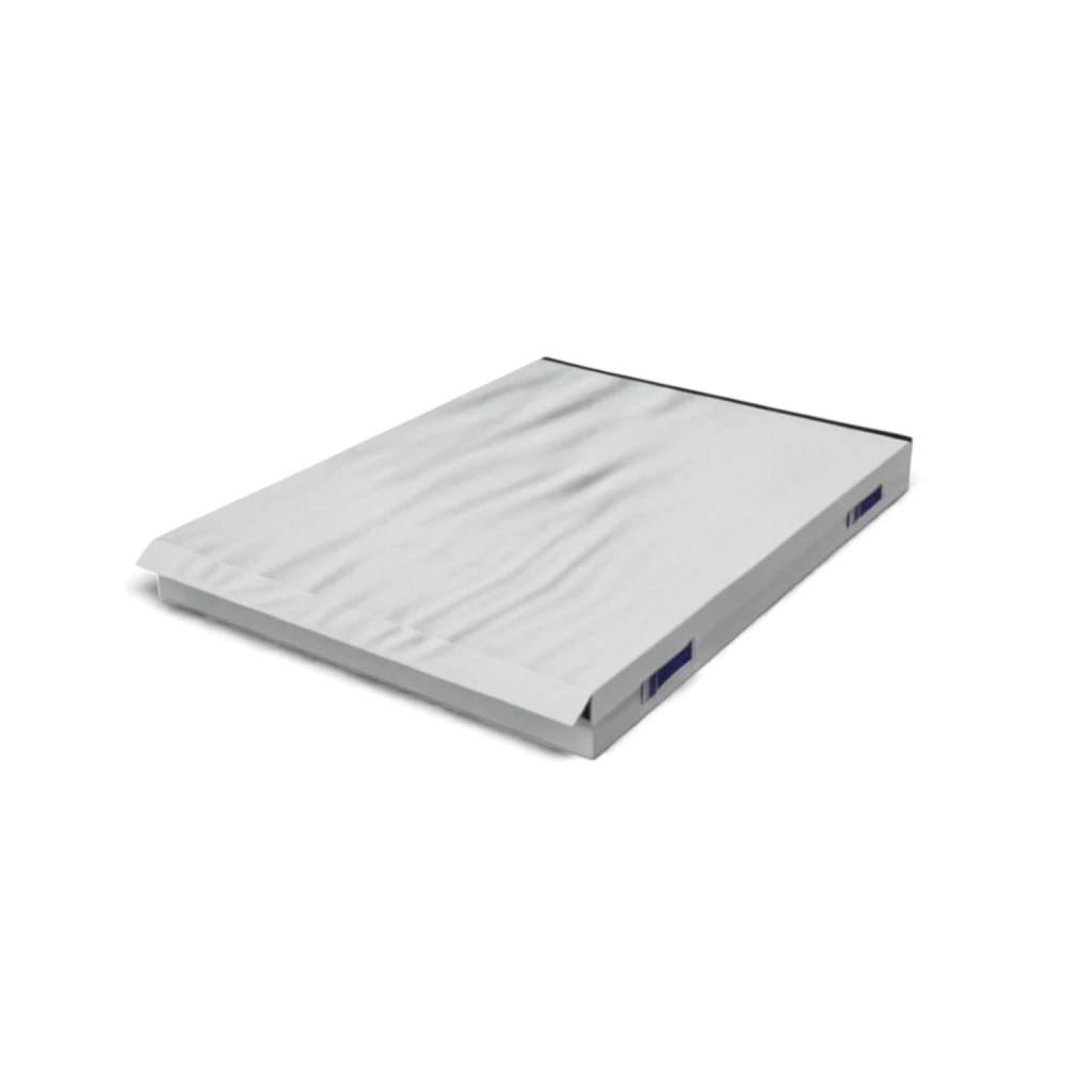 UK Gym Pits white connecting safety mat with shock-absorbing foam and heavy-duty handles for gymnastics and sports