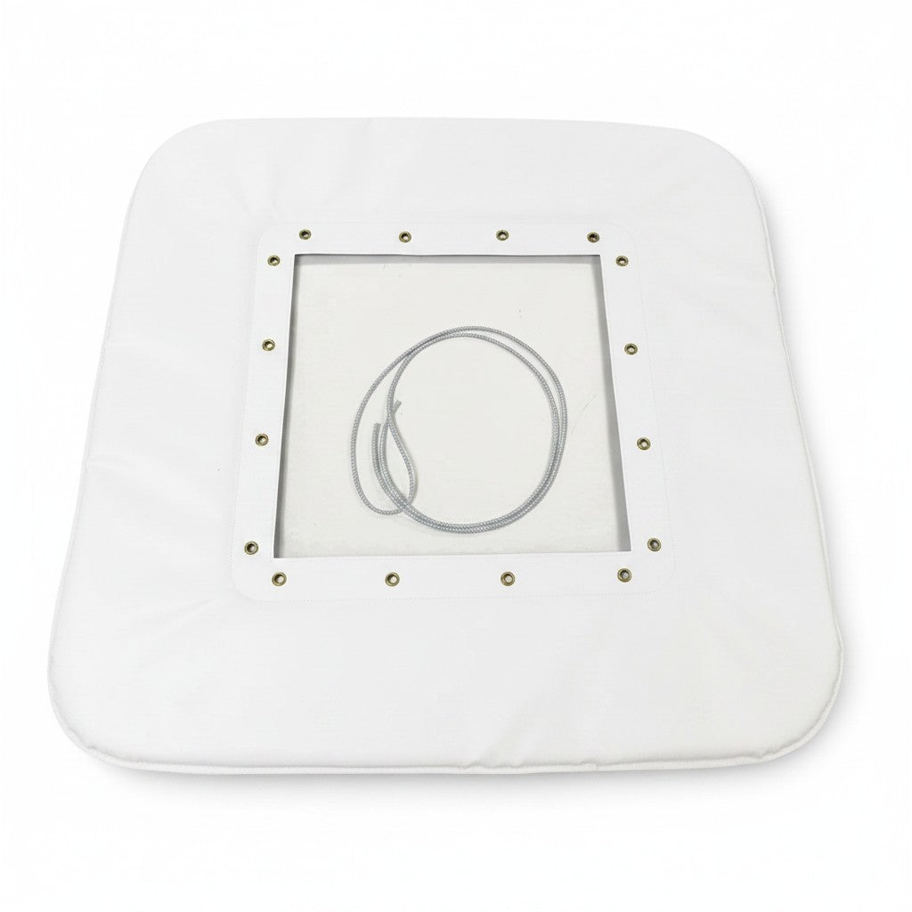 UK Gym Pits white PVC mini trampoline replacement frame pad with lacing cord and metal eyelets
