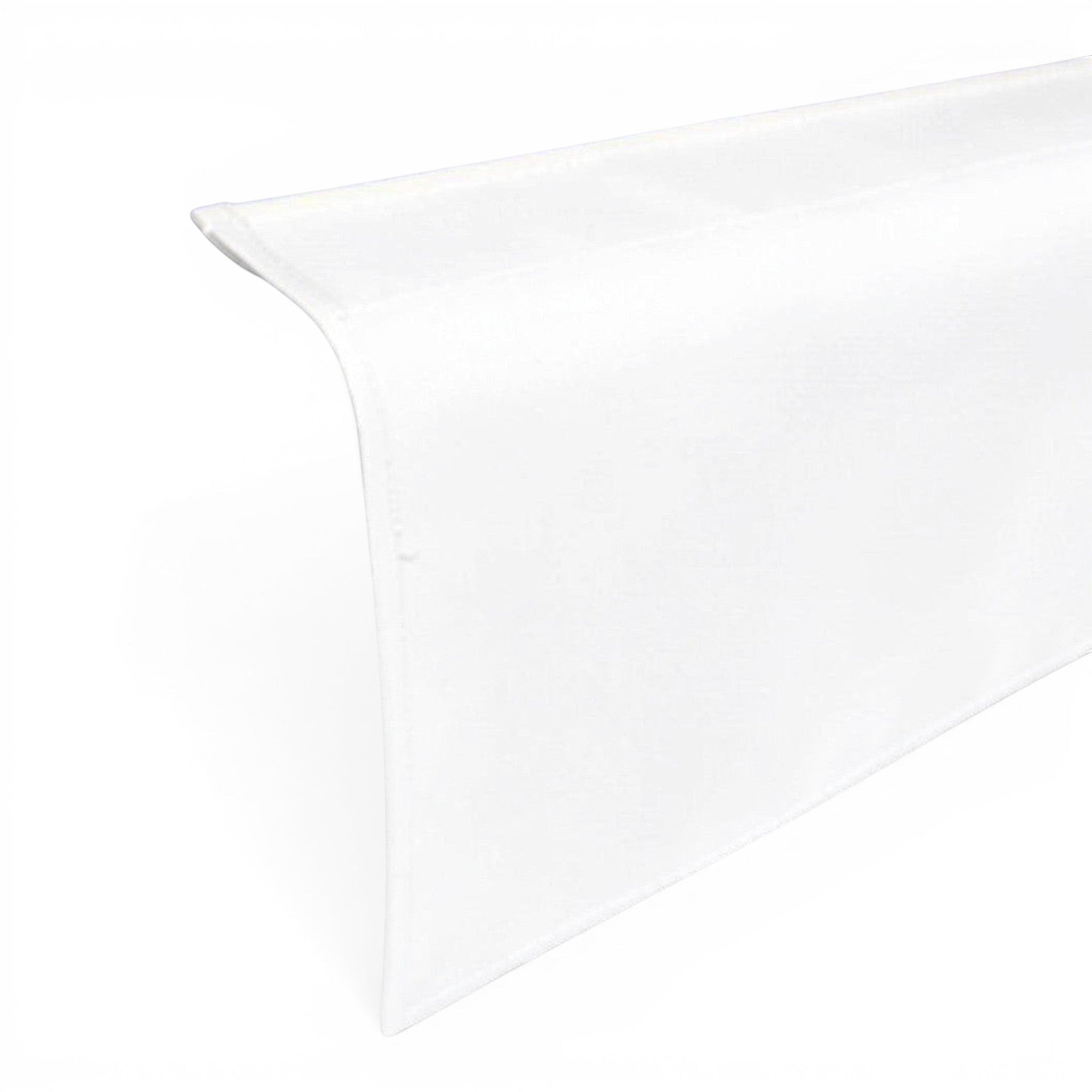 UK Gym Pits white PVC drop-down side skirt for sprung gymnastics floors with Velcro attachment overflap