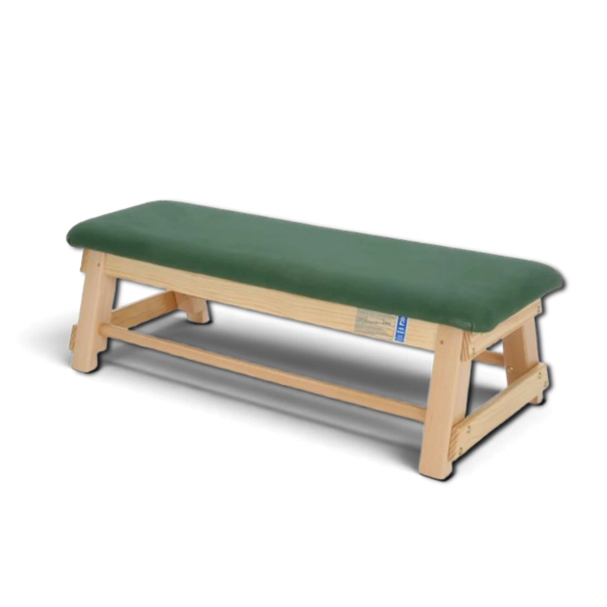 UK Gym Pits wooden gymnastics bar box section with a durable green canvas padded top for gym training.