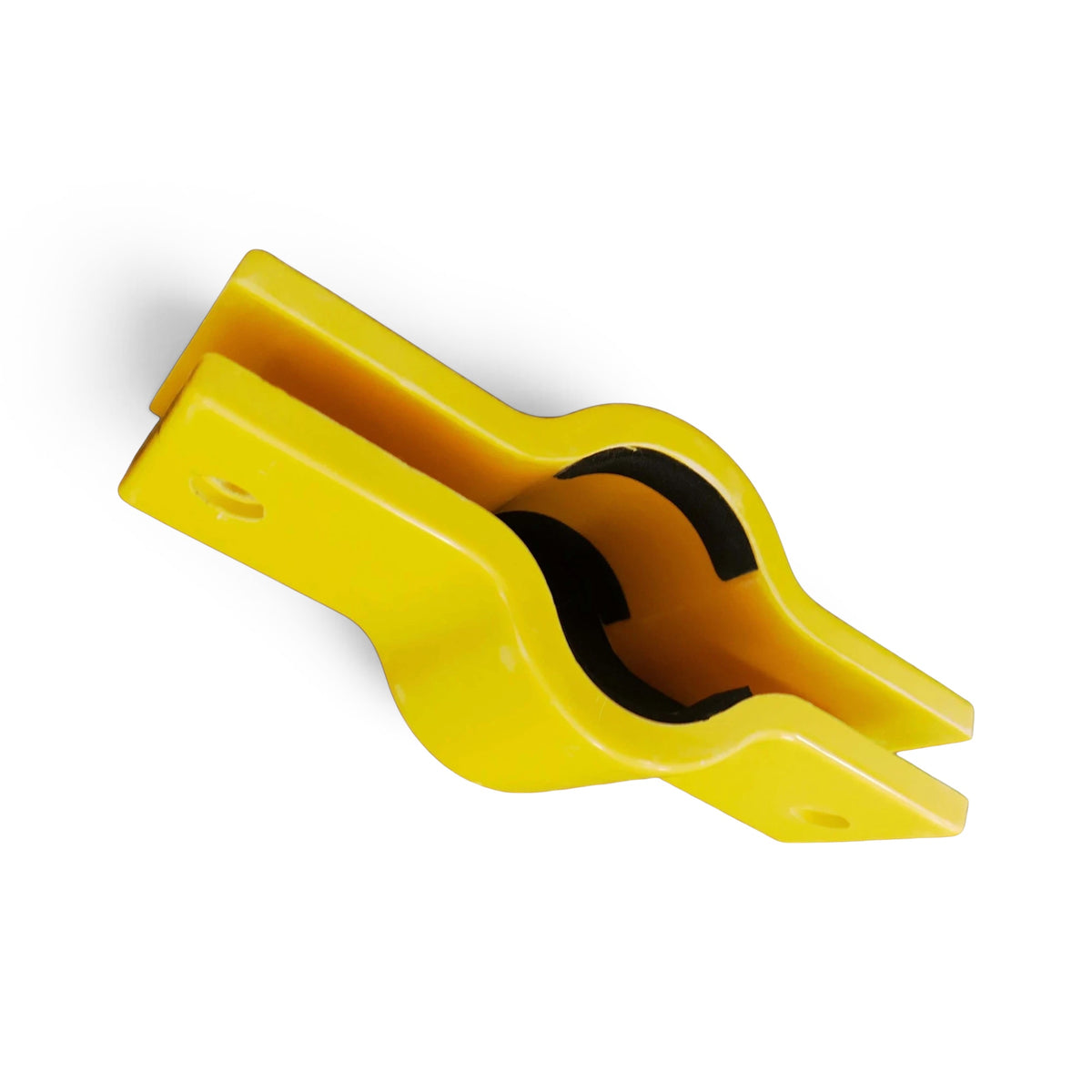 UK Gym Pits yellow GRP mesh safety panel connector for vertical upright posts