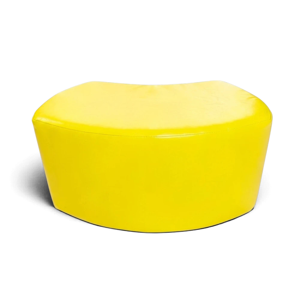 UK Gym Pits yellow modular soft play seating section made from durable easy-to-clean PVC foam for children