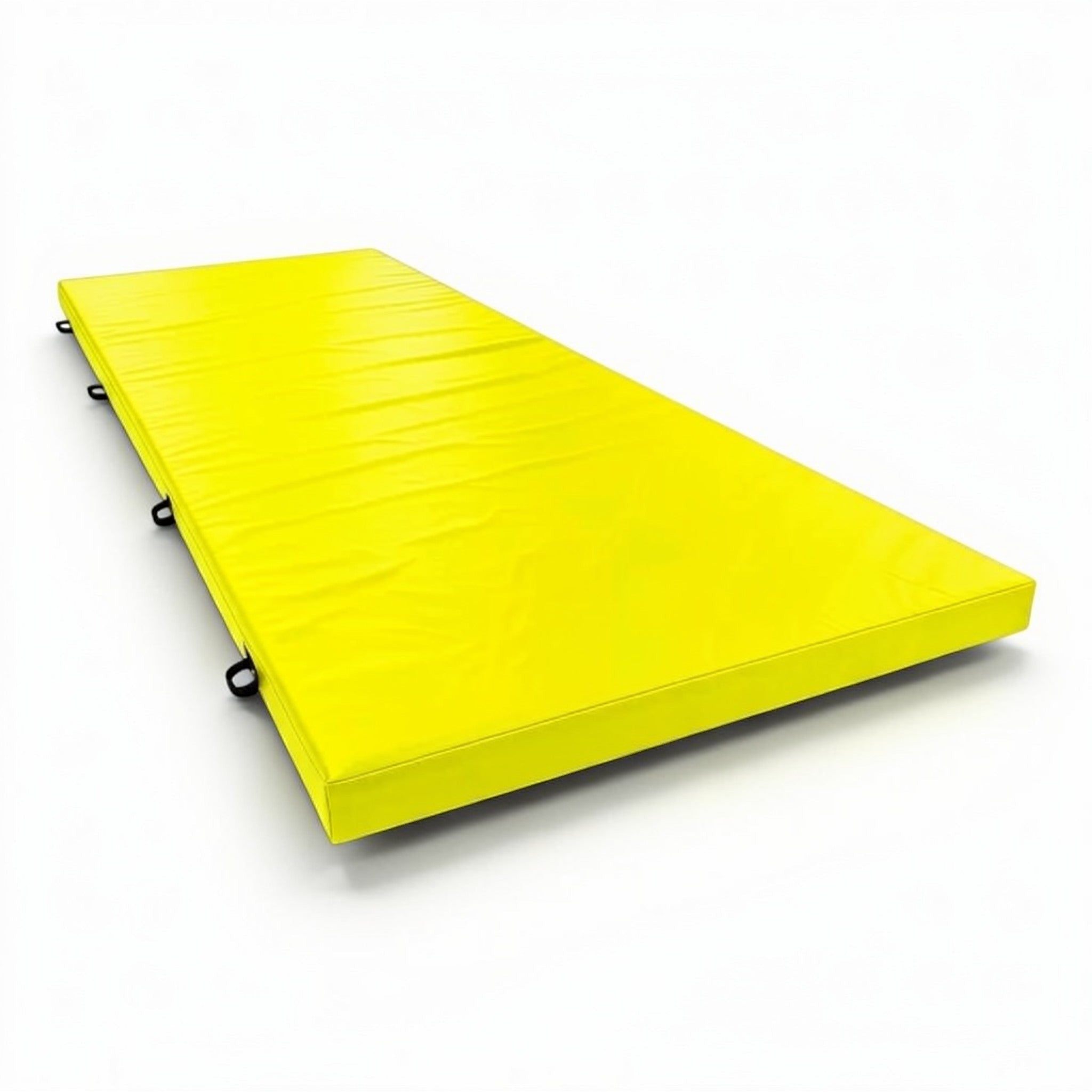UK Gym Pits yellow PVC splat mat for gymnastics and martial arts with heavy-duty handles and anti-slip base
