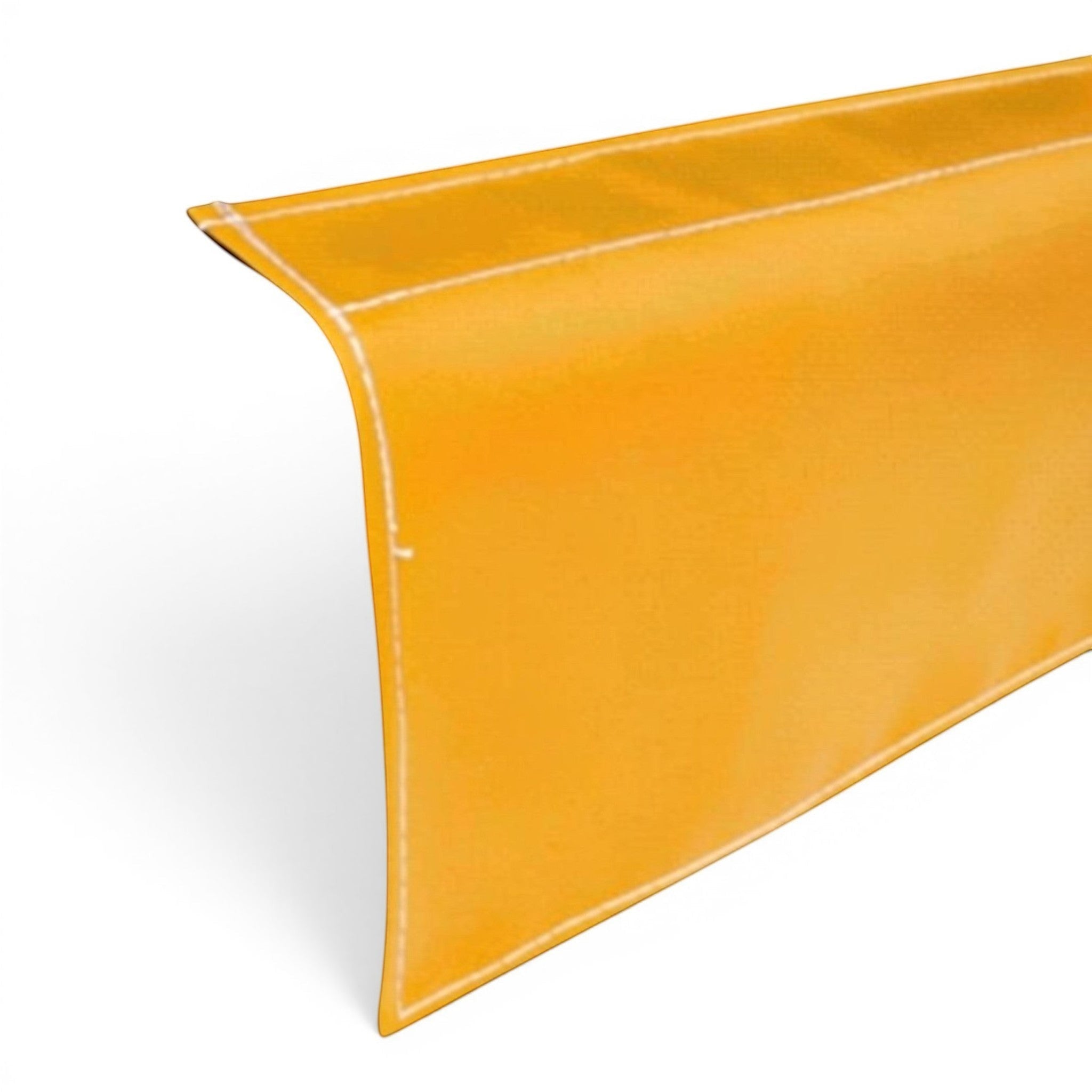 UK Gym Pits yellow PVC drop-down side skirt for sprung gymnastics floors with Velcro overflap