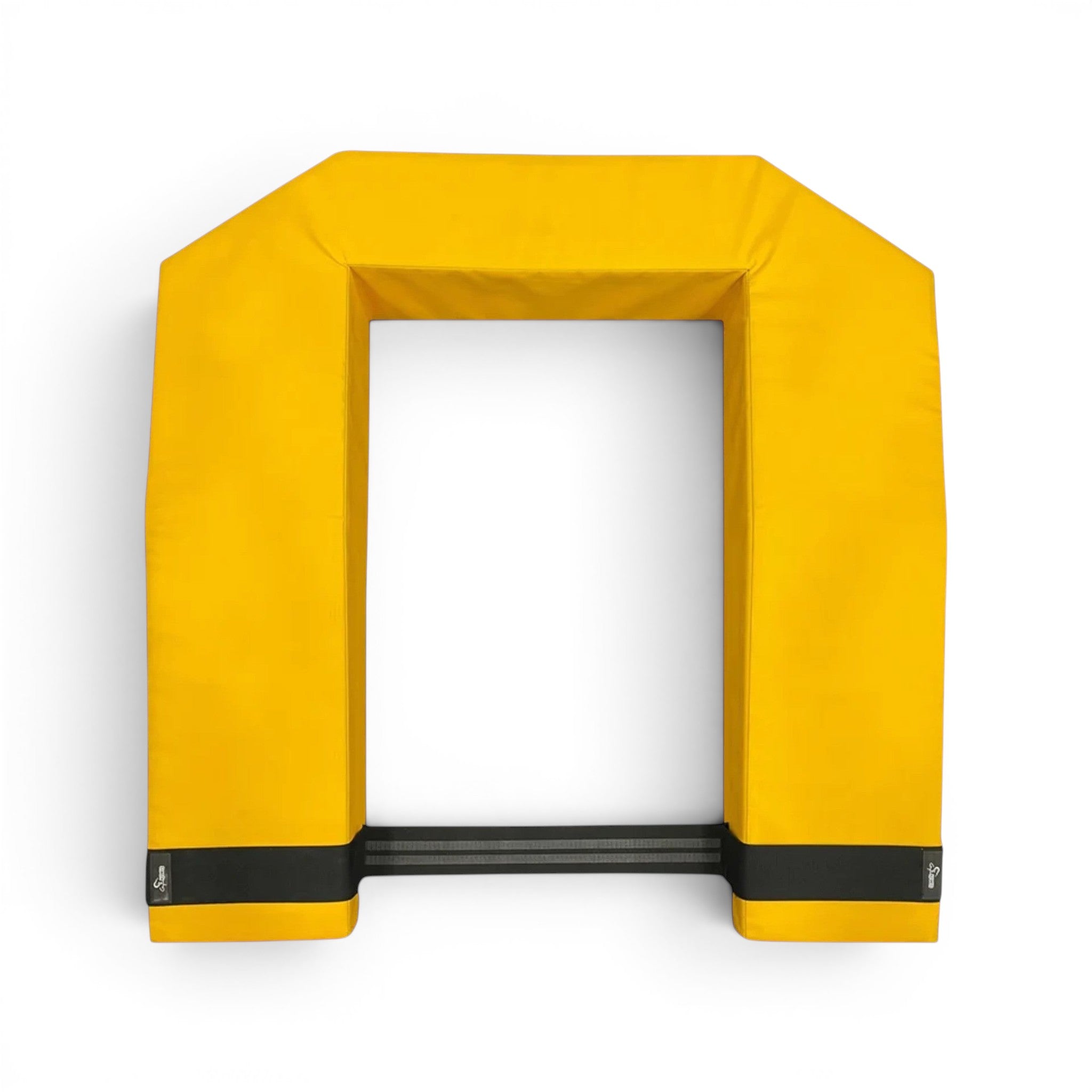 UK Gym Pits yellow gymnastics springboard surround band with black non-slip grip for vault safety