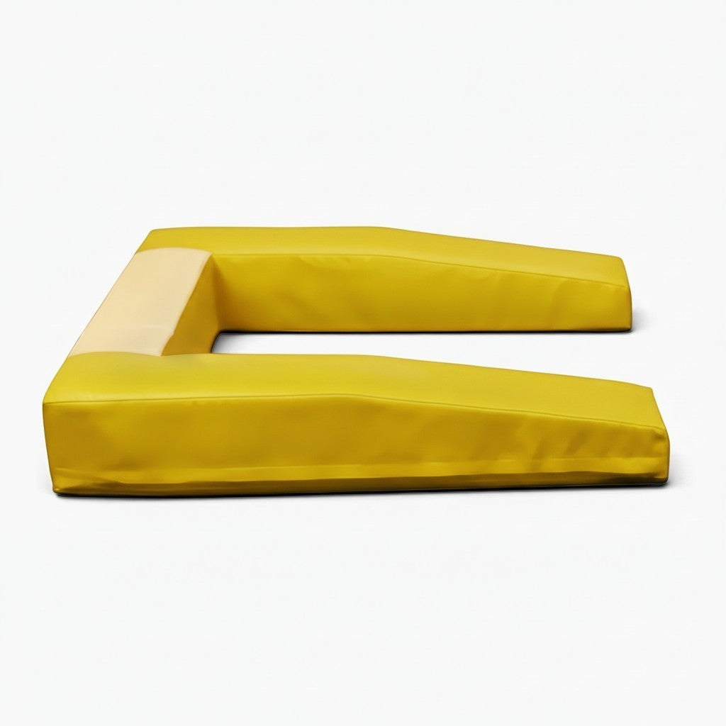 UK Gym Pits yellow FIG approved springboard safety surround mat made with reinforced PVC and flame retardant foam